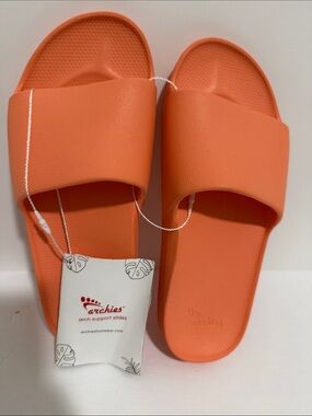 Archie’s Women's Orange Arch Support Slide Sandals Size 5